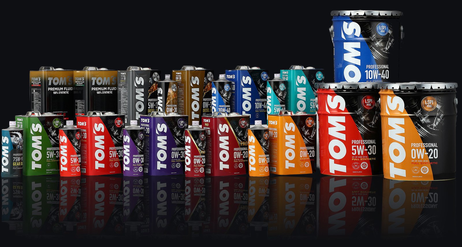 Полная линейка моторных масел TOM'S — Made in Japan