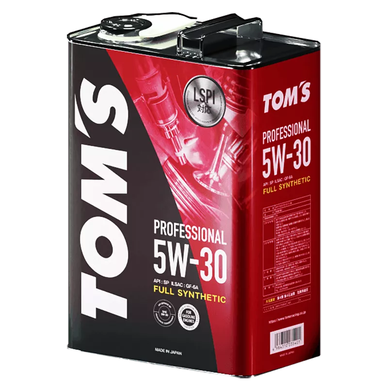 Моторное масло TOM'S 5W-30 синтетическое для бензиновых двигателей Моторное масло TOM'S 5W-30 — полная синтетика для бензиновых двигателей
